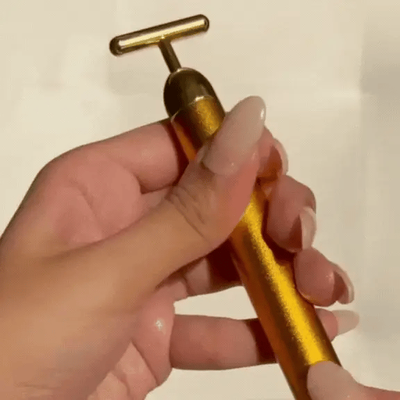 24K Gold Energy Beauty Bar Electric Facial Massage Roller